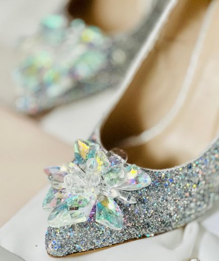 buty ślubne z kryształkami