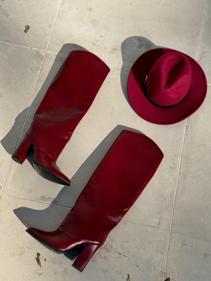 czerwone kozaki damskie