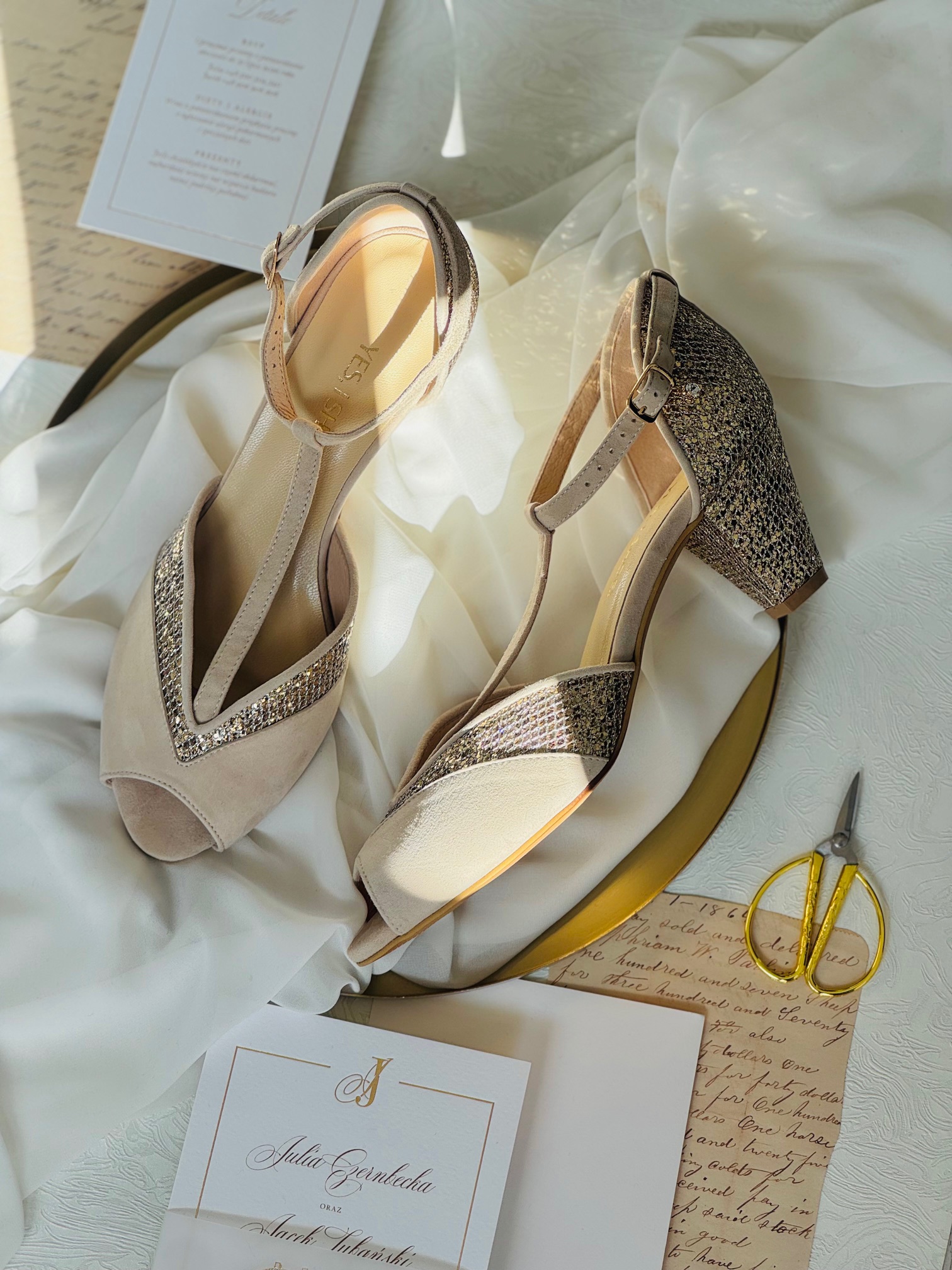 buty-slubne SŁONY KARMEL 6,5 cm- SAMPLE SALE - obrazek 1